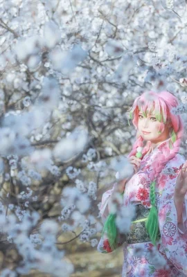 鬼滅の刃 甘露寺蜜璃(恋柱) 着物・浴衣@-桃巻 (写真9枚)