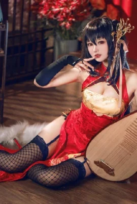 『アズールレーン』ビッグフェニックスと春の夜明け 黒シルクチャイナドレス コスプレ[CN:Hanyu Sanwei](写真9枚)