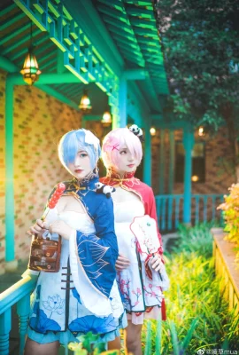 Re：从零开始的异世界生活 旗袍 蕾姆：@爱吃鱼的二货小喵、拉姆：@凌草mua (9 photos)