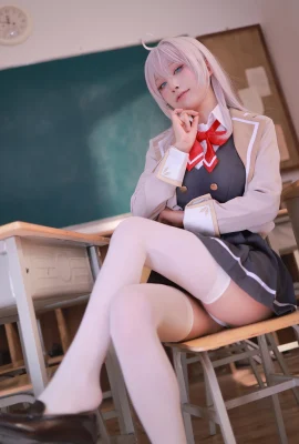 アニメブロガーShui Miao Aqua AllyのクラスメートのセクシーなJKユニフォームの白い下着と白いストッキングと彼女のふっくらした体の魅力的な写真91p