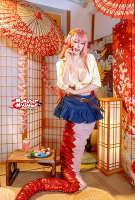 日本のセクシーな女の子Byoru-Miia Monster Mussume Theme Sexy Snake Women’s Outfitは、ホットボディ誘惑写真66pを表示するために白い下着を明らかにします