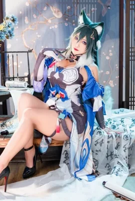 アニメブロガーluo li美しい少女サマスタードーム鉄道のテーマセクシーな猫の女の子ドレスアップ黒の薄いセクシーな下着